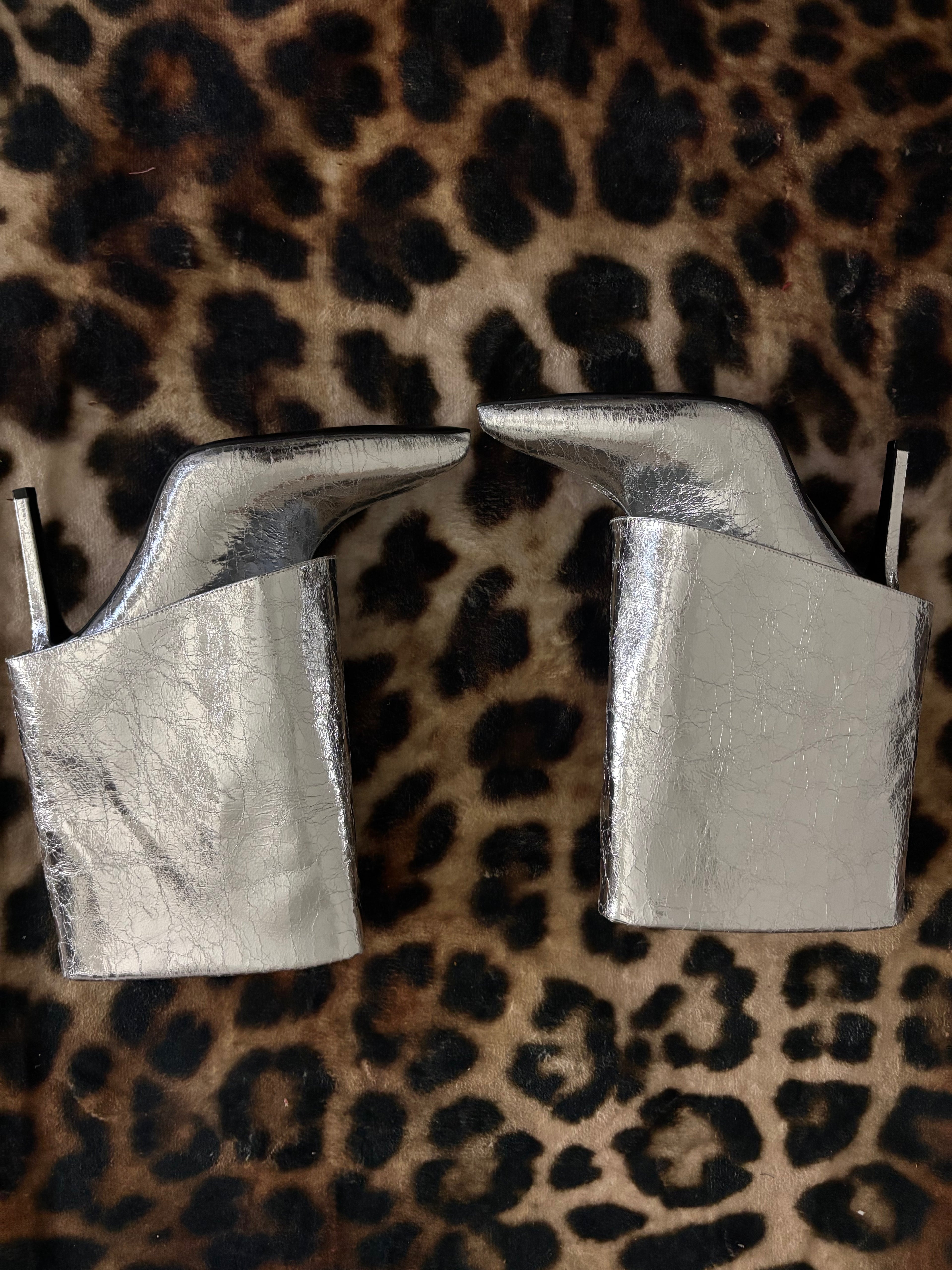 Silver ankle boots brand new